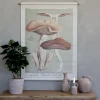 Vintage Leinwandbild Pilze Französischer Floradruck 97/76 cm