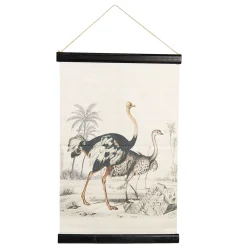 Vintage Leinwandbild Vogel Strauß Faunadruck 60/40 cm