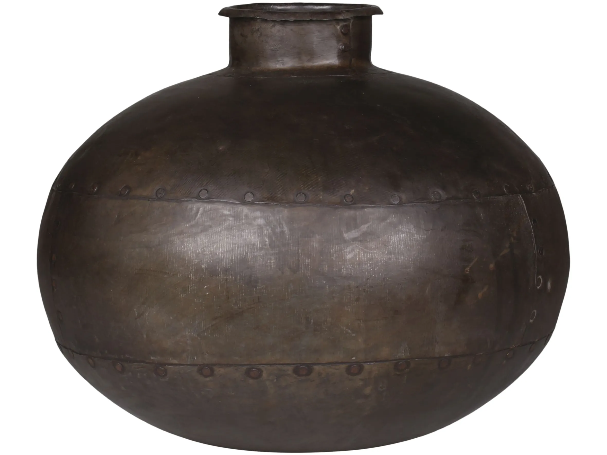 Vintage Metall Vase Antik Deko Vase Nieten