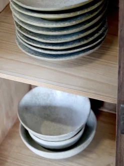 Vintage Vitrine Sideboard Antoine Holz Metall gerippte Front