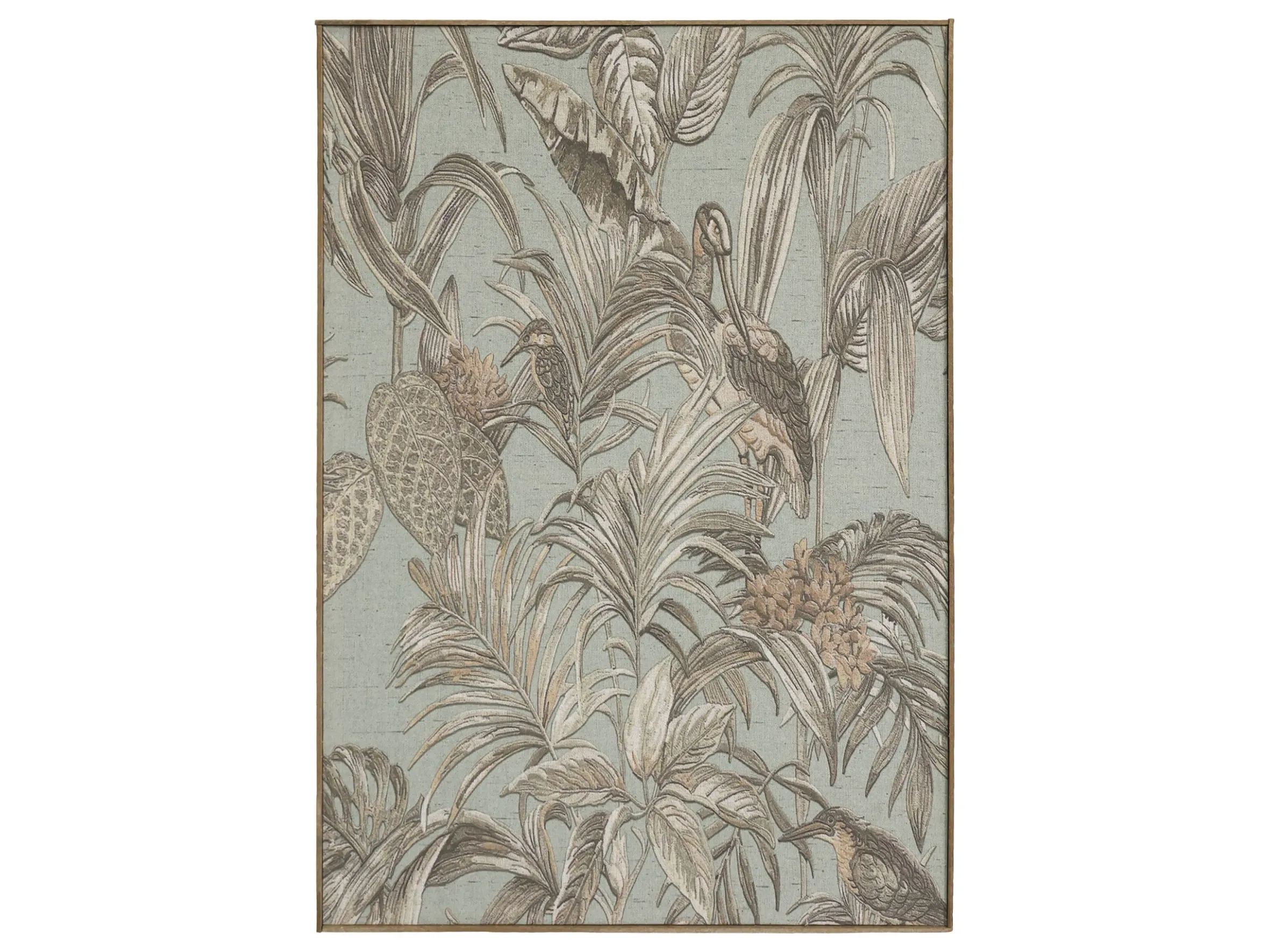 Vintage Wandbild Kranich Retro Druck 77 x 53 cm