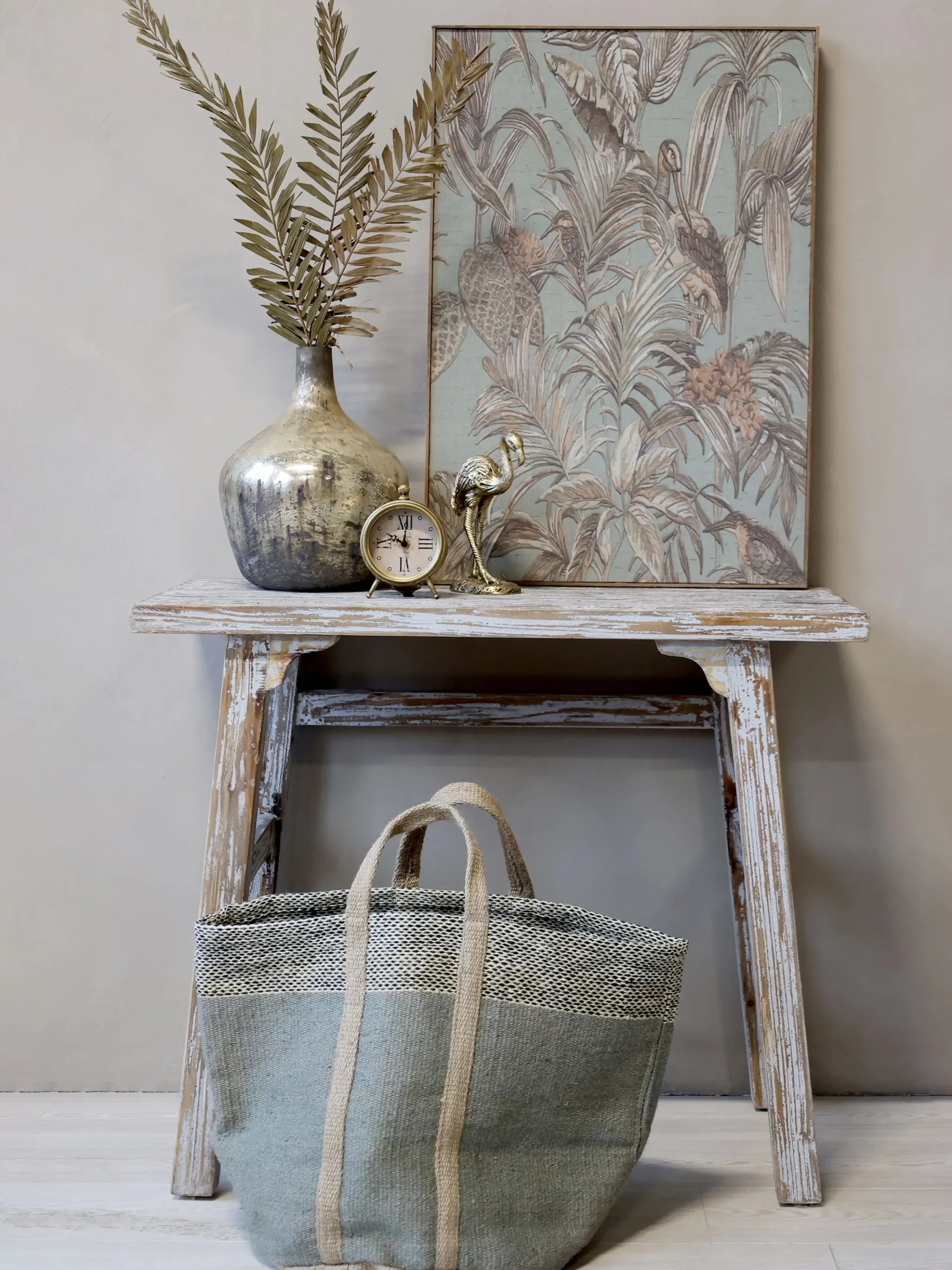 Vintage Wandbild Kranich Retro Druck 77 x 53 cm