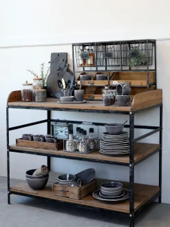 Vintage Wandregal Bruno 4 Schubladen 3 Gitterfächern Schwarz