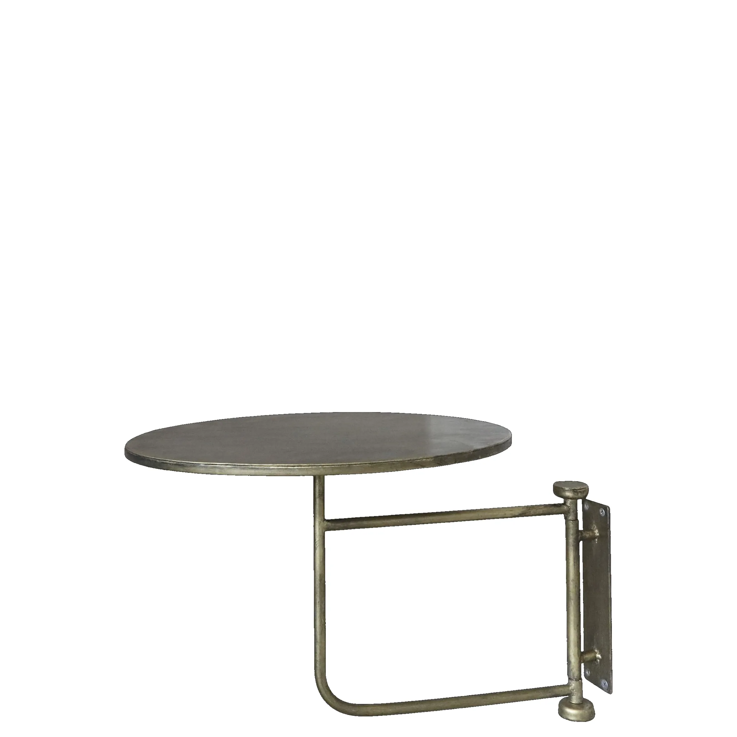 Vintage Wandtisch Nachtisch Antik-Gold Metall Schwenkbar Klein