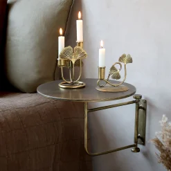 Vintage Wandtisch Nachtisch Antik-Gold Metall Schwenkbar Groß