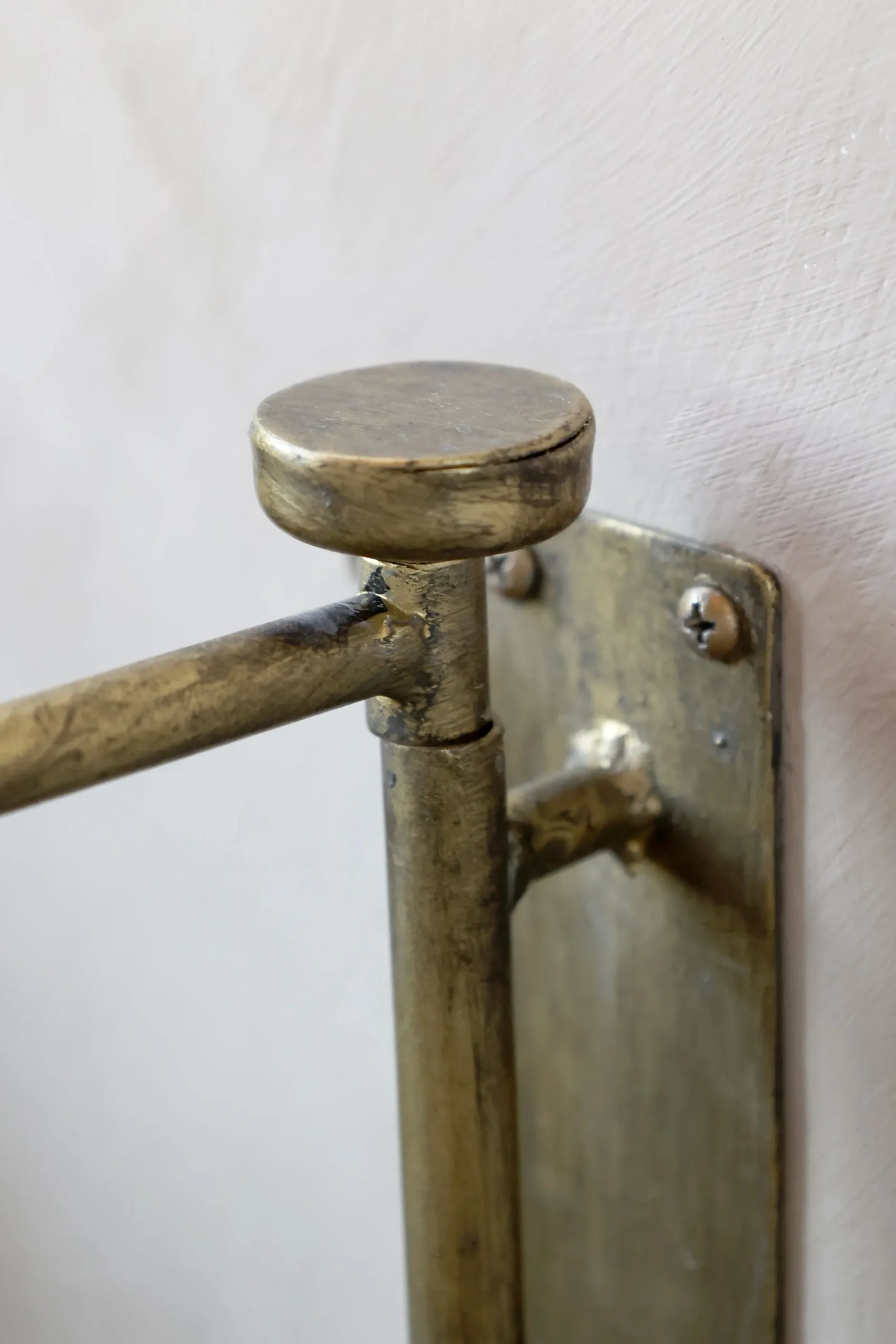 Vintage Wandtisch Nachtisch Antik-Gold Metall Schwenkbar Groß