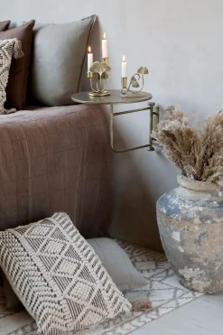 Vintage Wandtisch Nachtisch Antik-Gold Metall Schwenkbar Groß