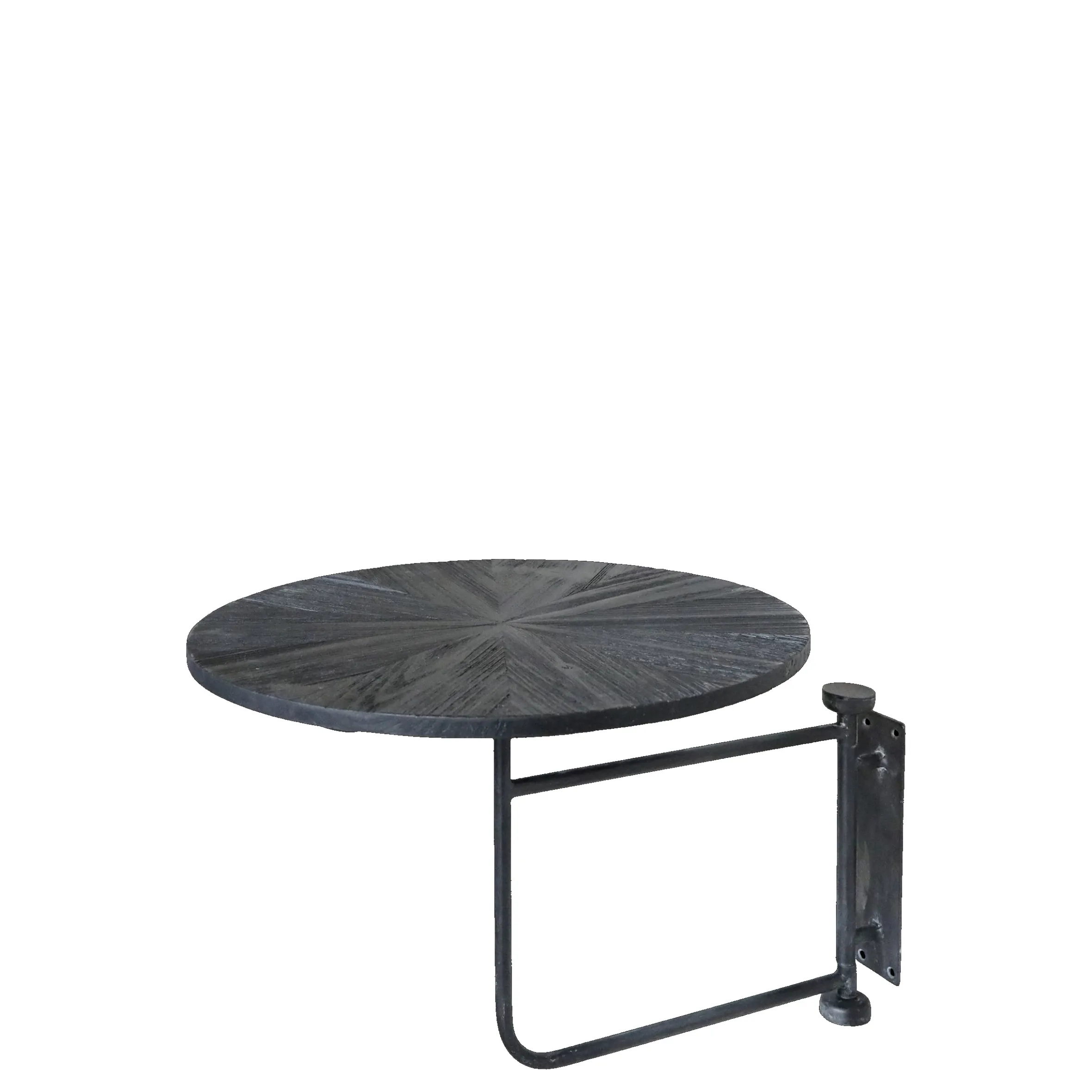 Vintage Wandtisch Nachttisch Schwarz Holz schwenkbar