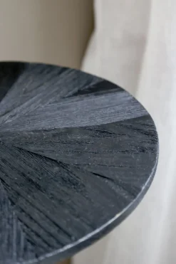 Vintage Wandtisch Nachttisch Schwarz Holz schwenkbar