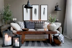 Vintage Wandtisch Nachttisch Schwarz Holz schwenkbar