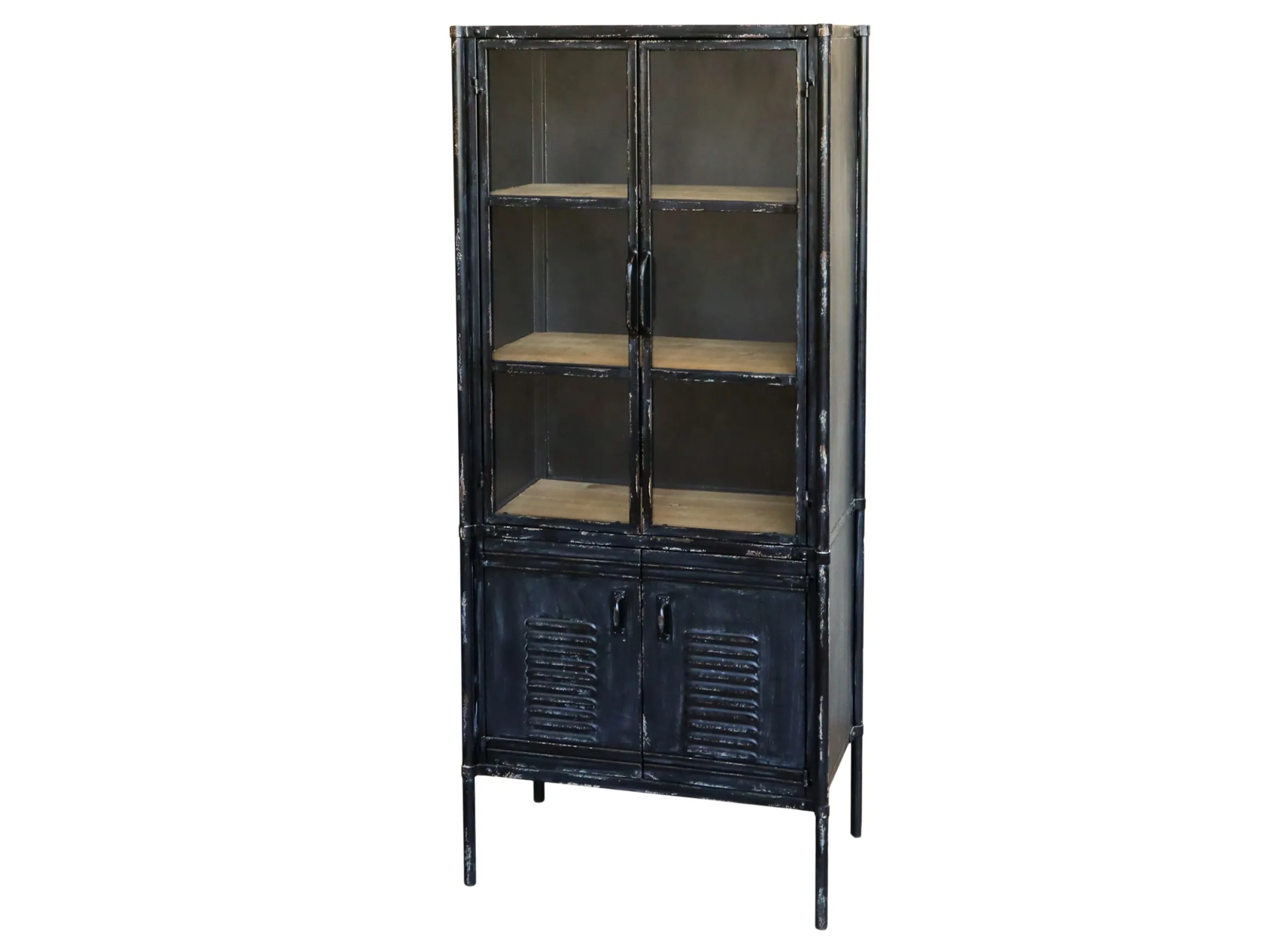 Vitrine Alissa Vintage Spind Metall Glas Holz