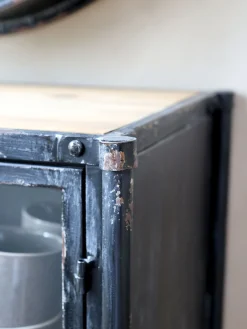 Vitrine Alissa Vintage Spind Metall Glas Holz