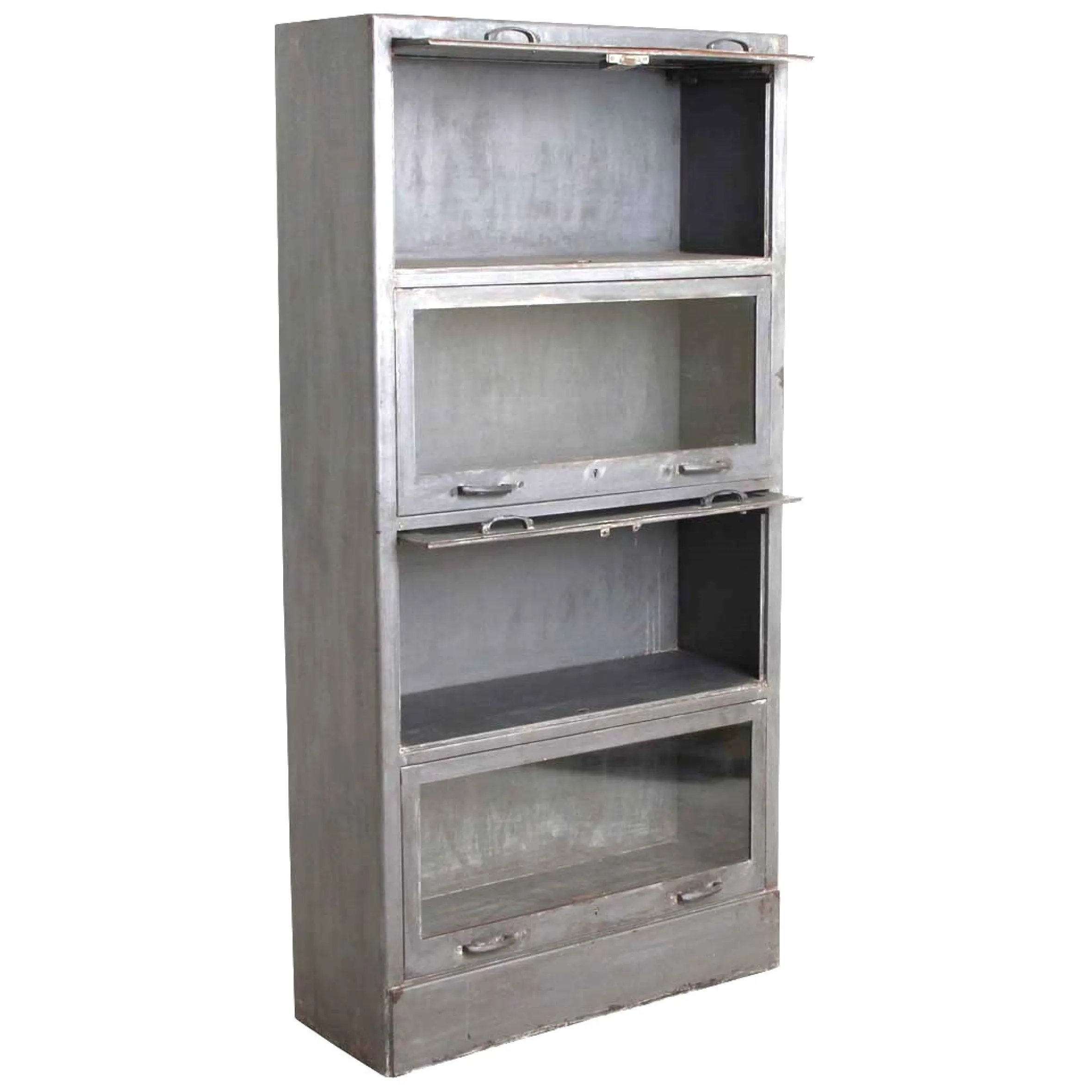 Vitrine Geschirrschrank Büroschrank Rusty Industrial Einzelstück Silbergrau