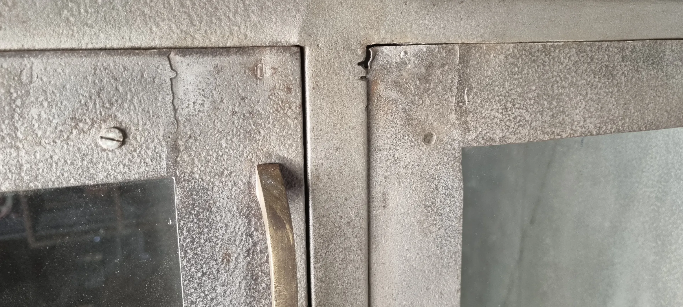 Vitrine Geschirrschrank Büroschrank Rusty Industrial Einzelstück Silbergrau