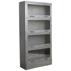 Vitrine Geschirrschrank Büroschrank Rusty Industrial Einzelstück Silbergrau