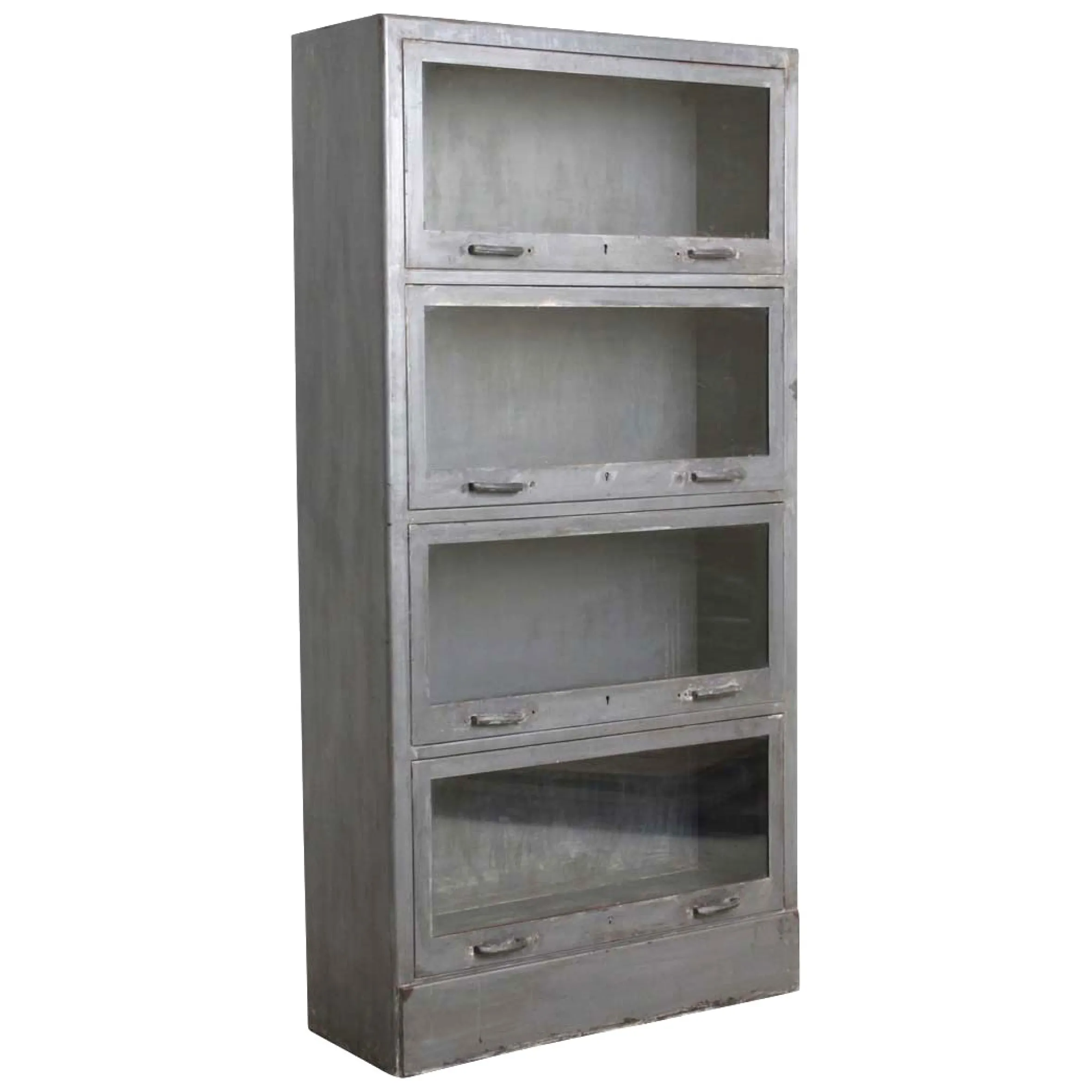 Vitrine Geschirrschrank Büroschrank Rusty Industrial Einzelstück Silbergrau