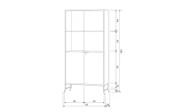 Vitrine Industrial Vintage Astoria Metall Glas Champagner