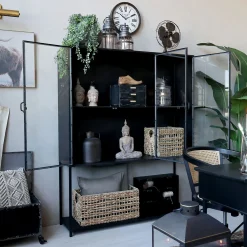 Vitrine Küchenschrank Industrial Factory Geschirrschrank Metall Vintage 3türig