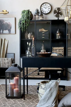 Vitrine Küchenschrank Industrial Factory Geschirrschrank Metall Vintage 3türig