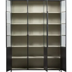 Vitrine Metallschrank Exhibit XL 3-türig Industrial Metall Glas Schwarz