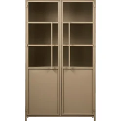 Vitrine Metallschrank Exhibit Industrial Metall-Glas Khaki 170
