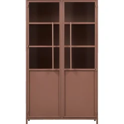 Vitrine Metallschrank Exhibit Industrial Metall / Glas Rotbraun 170