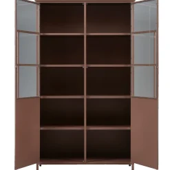 Vitrine Metallschrank Exhibit Industrial Metall / Glas Rotbraun 170