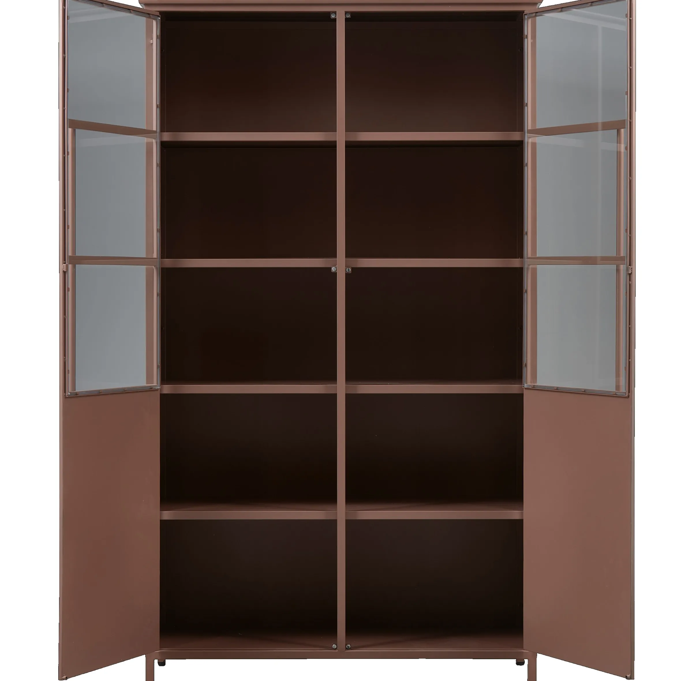 Vitrine Metallschrank Exhibit Industrial Metall / Glas Rotbraun 170