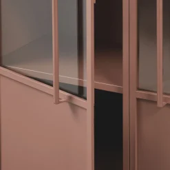 Vitrine Metallschrank Exhibit Industrial Metall / Glas Rotbraun 170