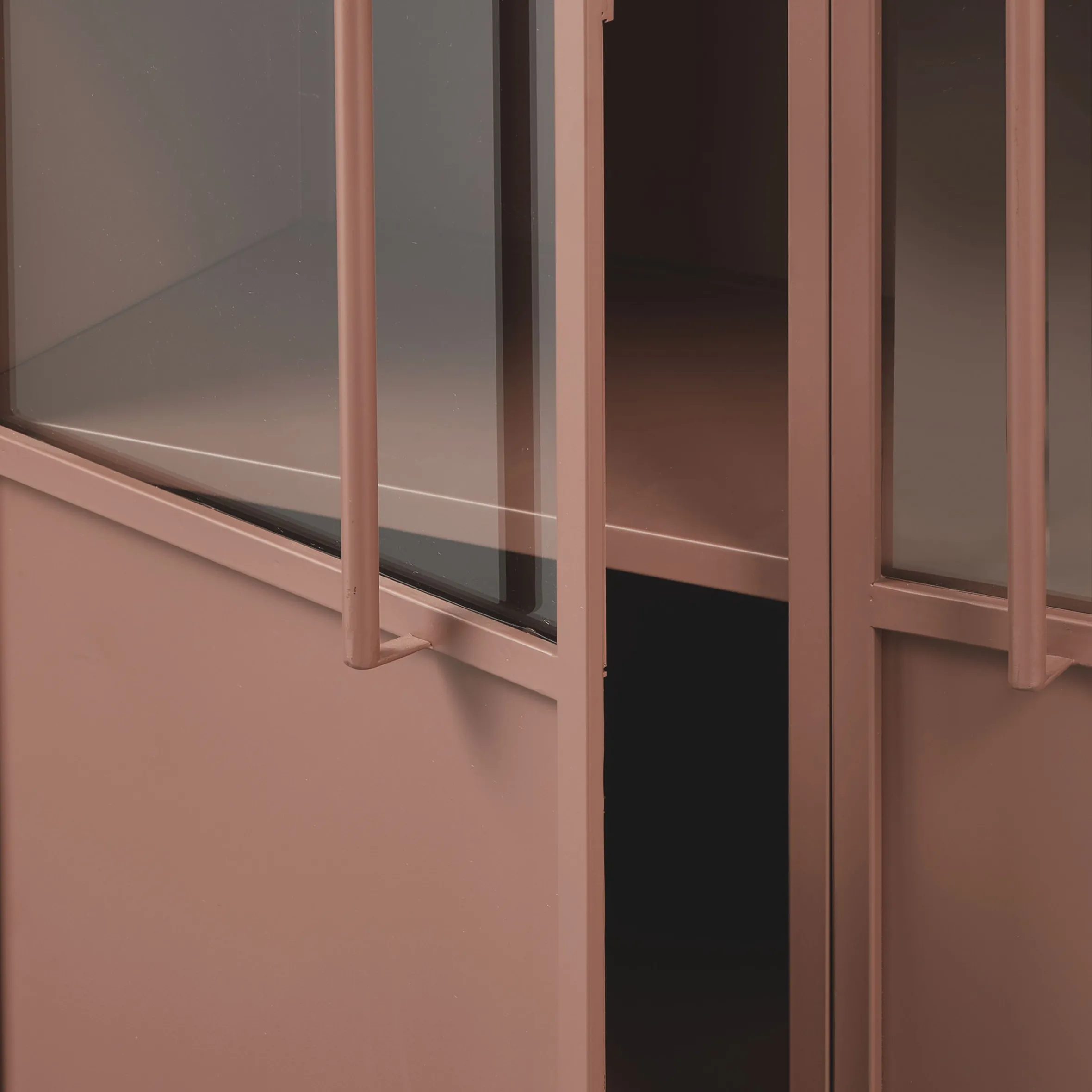 Vitrine Metallschrank Exhibit Industrial Metall / Glas Rotbraun 170