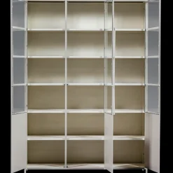 Vitrine Metallschrank Exhibit XL 3-türig Industrial Metall Glas Sand