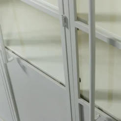 Vitrine Metallschrank Exhibit XL 3-türig Industrial Metall Glas Sand