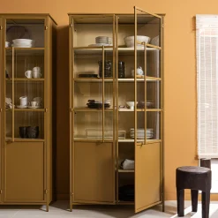 Vitrine Metallschrank Exhibit XL 2-türig Industrial Honiggelb 200