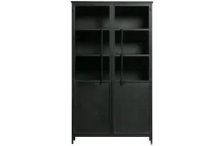 Vitrine Metallschrank Exhibit Industrial Schwarz Metall/Glas 170