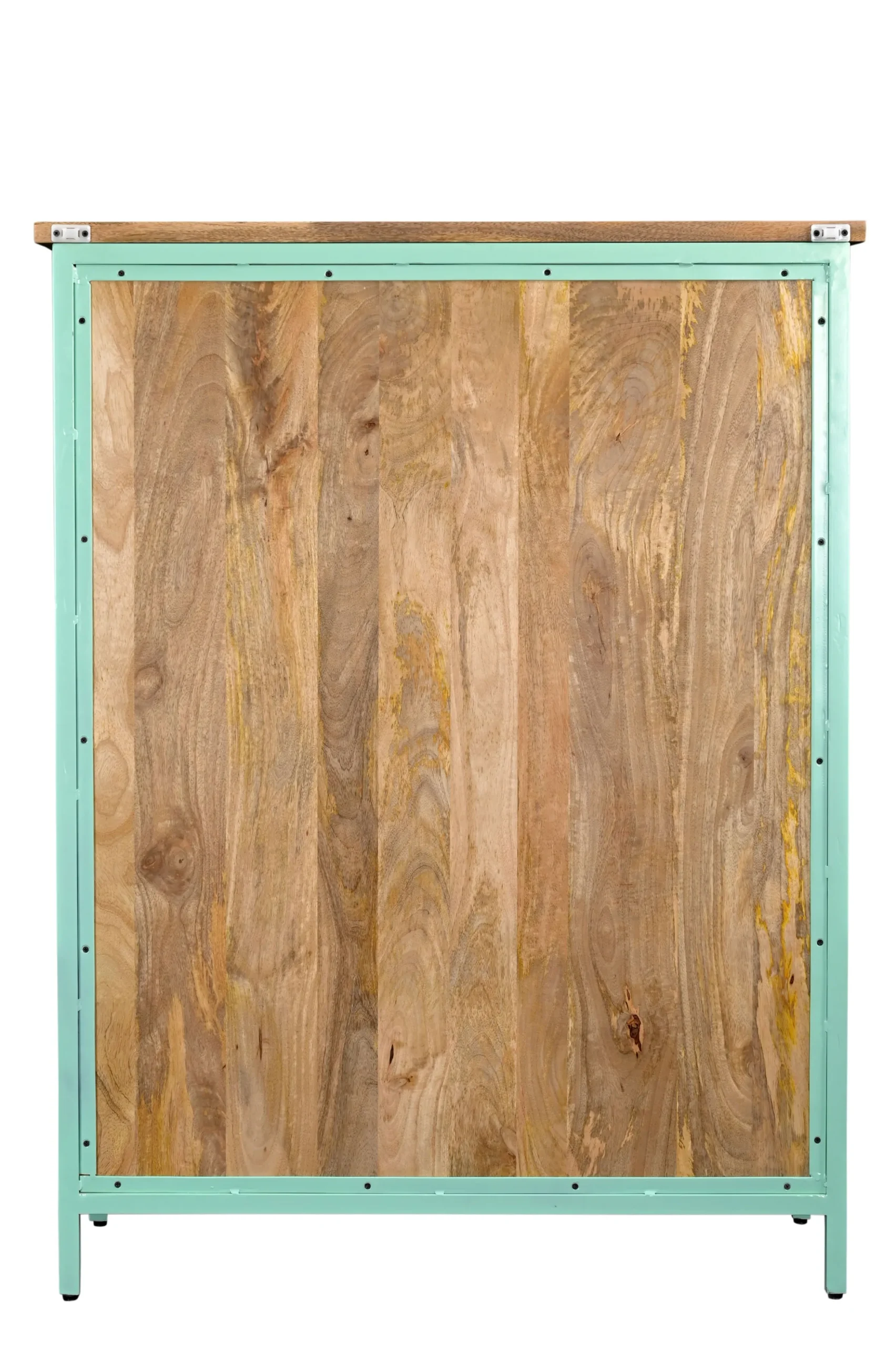 Vitrine Provence Vintage Metallkorpus Holz Azure 130