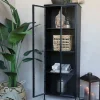Vitrine Purist Vintage Industrial Metall/Glass Schwarz 180