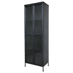 Vitrine Purist Vintage Industrial Metall/Glass Schwarz 180