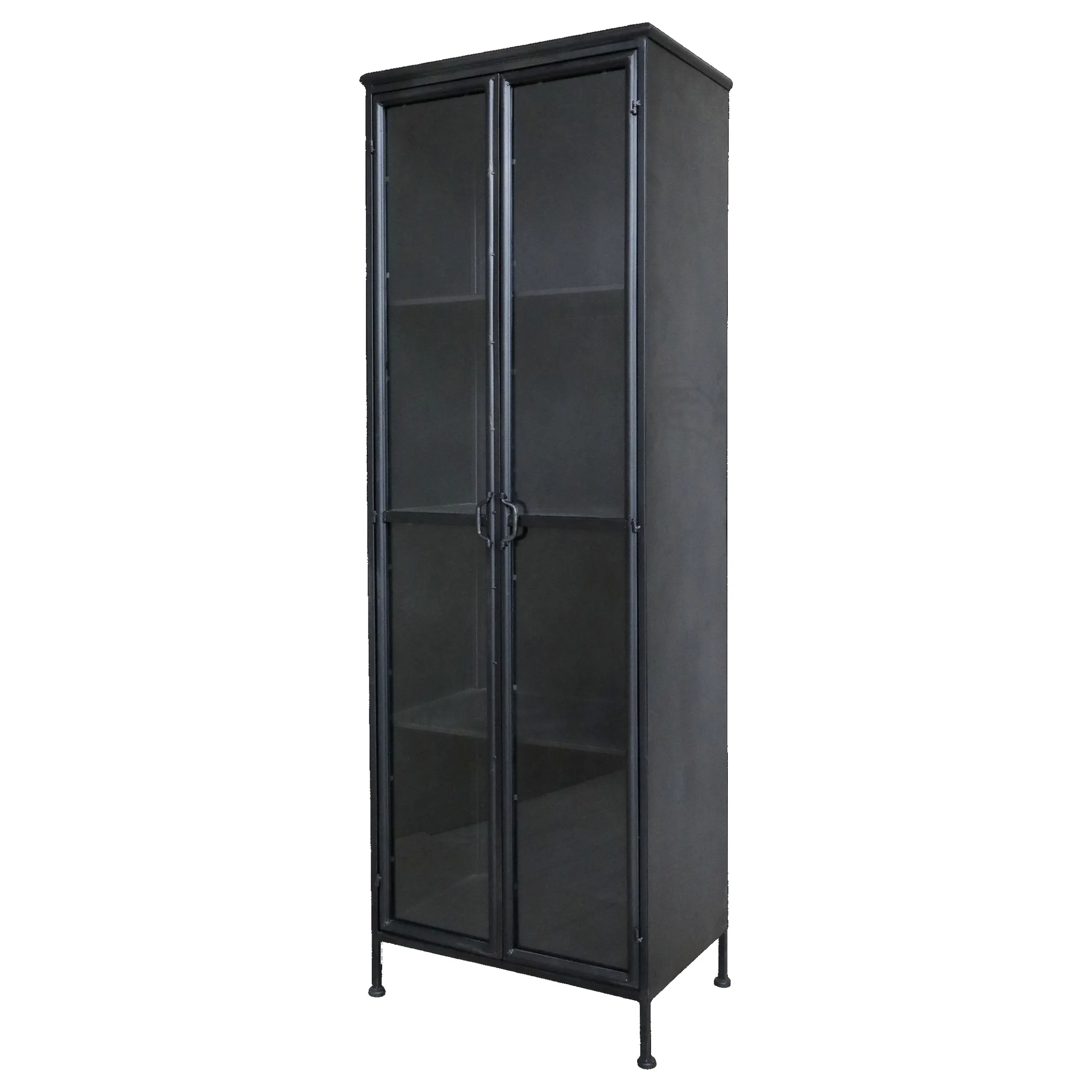 Vitrine Purist Vintage Industrial Metall/Glass Schwarz 180