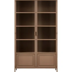 Vitrinenschrank Kabinett Ronja Vintage Metall Hellbraun