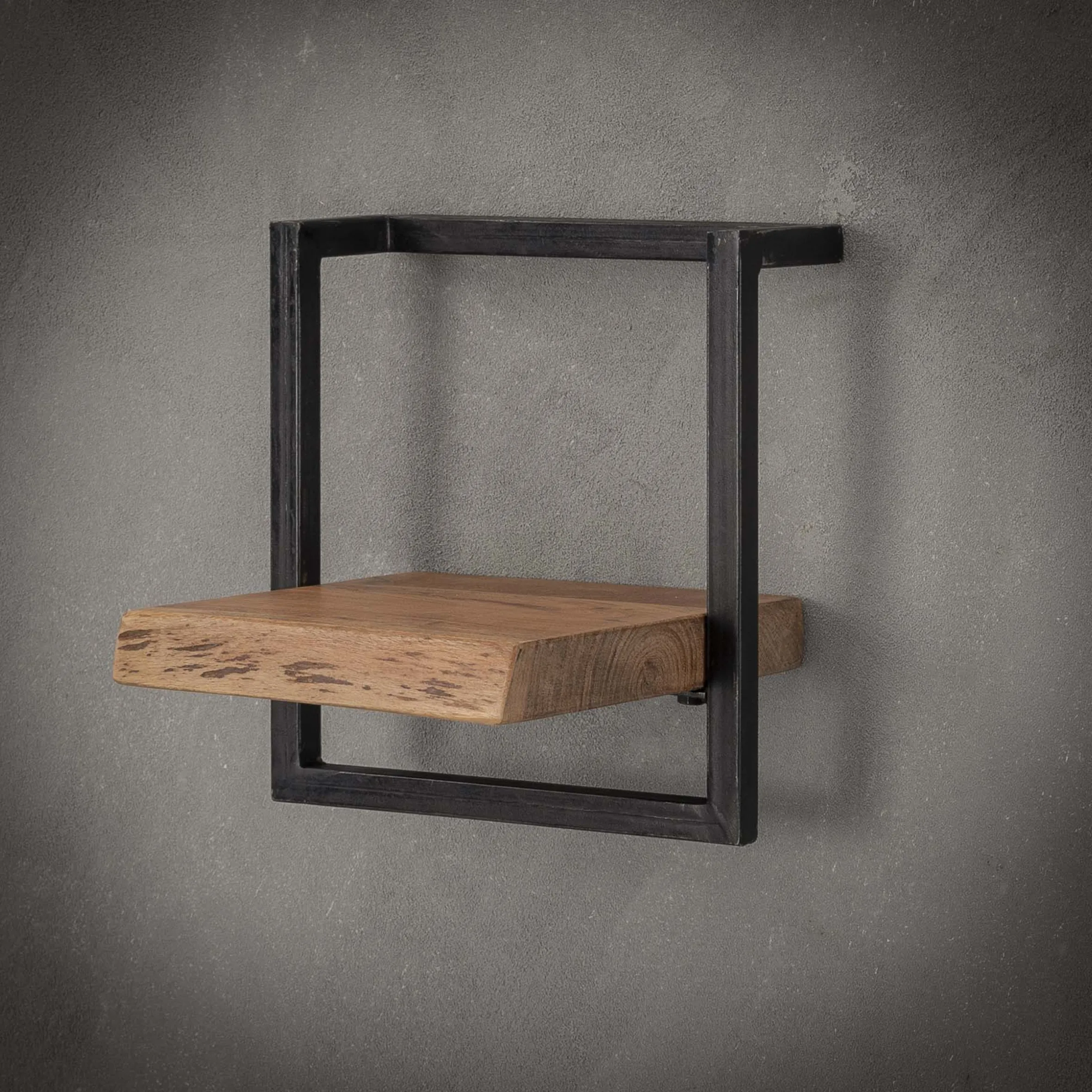 Wandregal Baumkante Akazie Edge Metall 30/30