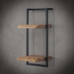 Wandregal Baumkante Edge Akazie Metall 65/30