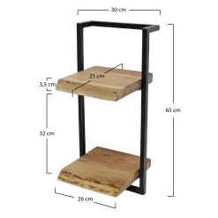 Wandregal Baumkante Edge Akazie Metall 65/30