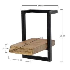 Wandregal Baumkante Edge Metall 30/20