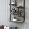 Wandregal Wooden Shelf Industrial Schwarz 90/50