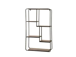 Wandregal Wooden Shelf Industrial Schwarz 90/50