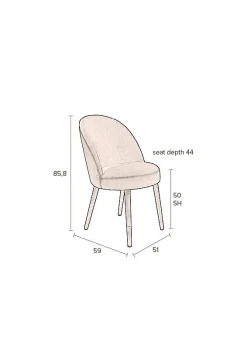 Zuiver Retro Esszimmerstuhl Barbara Samt Petrol