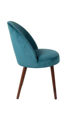 Zuiver Retro Esszimmerstuhl Barbara Samt Petrol
