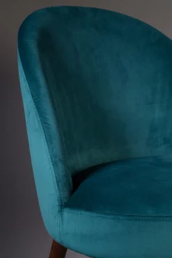 Zuiver Retro Esszimmerstuhl Barbara Samt Petrol
