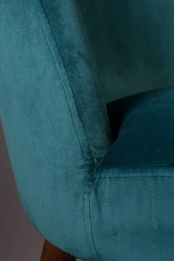 Zuiver Retro Esszimmerstuhl Barbara Samt Petrol