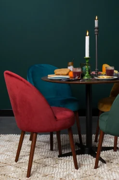 Zuiver Retro Esszimmerstuhl Barbara Samt Petrol